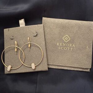 Elora 14k Rose Gold Hoop Earrings in White Diamond
